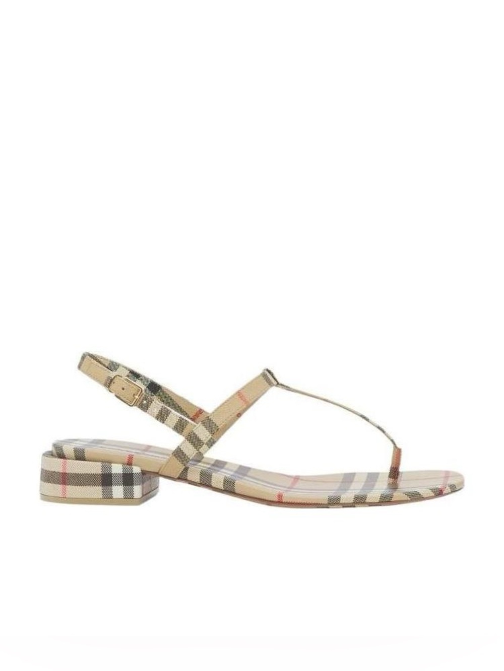 Burberry Emily Check Slingback Thong Sandal